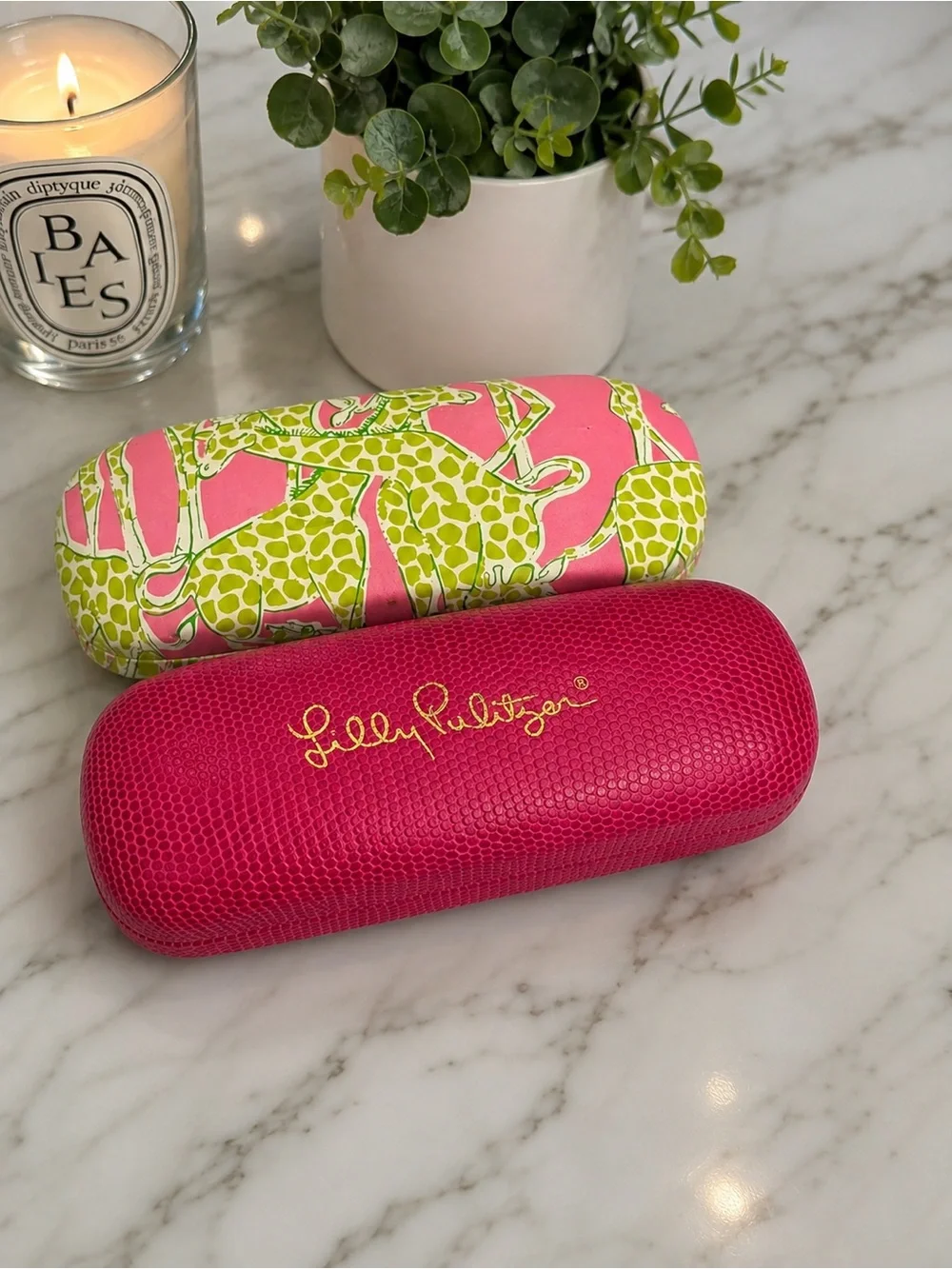 Set of 2 Lilly Pulitzer Eyeglasses Cases – Hard Shell – Pink – Sunglasses Case B